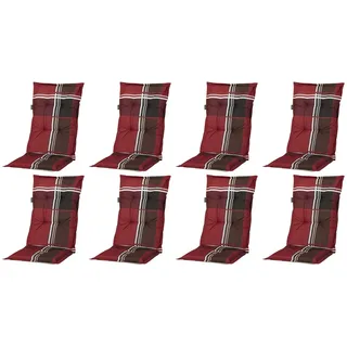 MADISON N.Y Hochlehnerauflage 120 x 50 x 8 cm rot kariert 8 St.