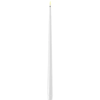 Deluxe Homeart LED Stabkerze mit Lack Real Flame 2er Set, Ø2,2 cm x H 38 cm, 2er Set, weiss