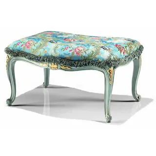 Casa Padrino Luxus Barock Hocker Türkis / Gold 73 cm - Made in Italy