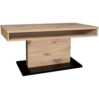 Couchtisch - schwarz matt - Viking Oak - 2 Fächer