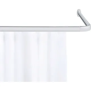 WENKO Winkelschiene Mod. Era Aluminium Winkelstange für Duschvorhang flexibel in L- und U-Form einfache Montage inklusive Gleiter Farbe Chrom - Silber