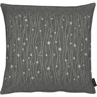 Dekokissen APELT "6301" Gr. 1, silber (anthrazit, silberfarben, gemustert), B:49cm L:49cm, Obermaterial: 65% Polyester, 30% Viskose, 5% Polyacryl, Dekokissen_Sitzkissen_Kissenhüllen