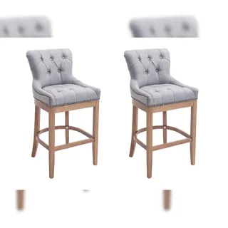 CLP Barhocker Lakewood 2er Set gepolstert 2x Antik-hell/Hellgrau