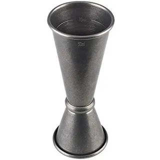 Buddy ́s Bar - Barmaß, 2,5 cl / 5 cl Doppelmaß, Innenmaße 1,5 cl / 3,5 cl, hochwertiges Barmaß, lebensmittelecht, Jigger zum Abmessen von Zutaten für Cocktails, Edelstahl antik