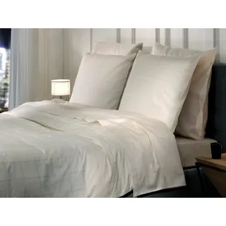 Heckett and Lane Diamante Kariert Mako-Satin Beige 135 x 200 cm + 80 x 80 cm