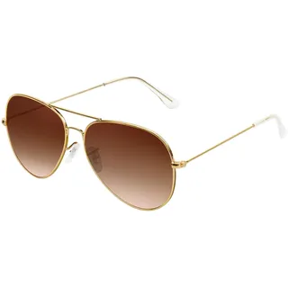 KANASTAL Groß Polarisiert Sonnenbrille Herren und Damen Retro Vintage Sonnenbrille mit Premium Metallrahmen UV400 Schutz, Gold Rahmen Braun Gläser - Einheitsgröße