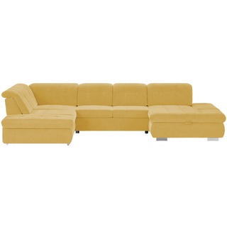 Lounge Collection Wohnlandschaft mit verschiedenen Funktionen Spencer , gelb , Maße (cm): B: 382 H: 102 T: 260