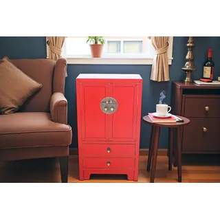 chinesische Kommode Sideboard 2 Schubladen 2 Türen rot #M-KOM-A26R
