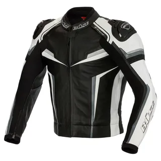 BÜSE Lederjacke Schwarz/Weiß 3XL