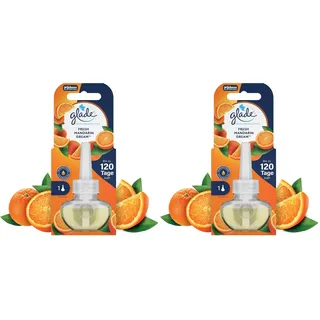 Glade electric scented oil Nachfüller, elektrischer Raumduft mit Duftöl, Fresh Mandarin Dream, 2er Pack (1 x 20 ml)