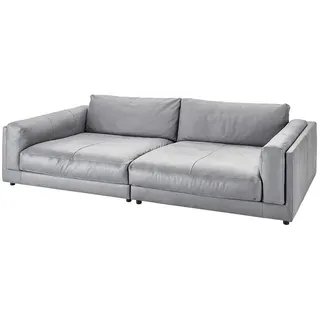 KAWOLA Big-Sofa Leder 3-Sitzer Grau