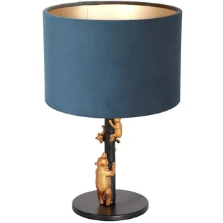 Tischleuchte Schlafzimmerlampe Schreibtischleuchte Nachttischleuchte Velour Blau