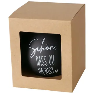 XL Weihnachtskugel 10cm schwarz - Schön DASS du da bist - Glas Christbaumschmuck Kugel Weihnachtsbaum Glaskugel Geschenk Baumschmuck Christbaumkugel Firmengeschenk
