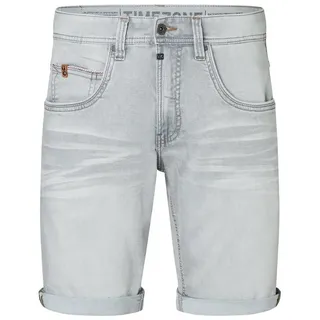 TIMEZONE Jeansshorts Männer Regular Fit für Herren Baumwolle Normal Fit unifarben atmungsaktiv Knopfleiste grau 29W