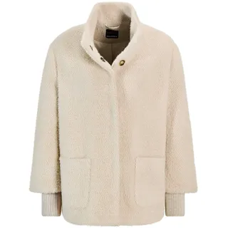 GOLDNER Kurzgröße: Flauschiger Kurzmantel mit Stehkragen", in beige, | Gr.: 24,