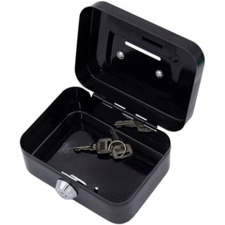 ORTUH Kleine Geldkassette mit Schlüsselschloss, tragbare Metall-Spardose mit 2 Schlüsseln, Mini-Safe, abschließbarer Metall-Safe für Kleingeld, Münzen, Scheine
