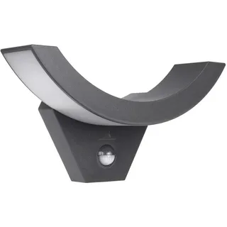 Maclean Brackets LED Wandleuchte 10 W grau 800 lm IP54 mit Bewegungsmelder