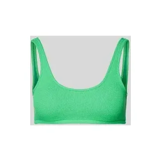 Bustier-Bikini-Oberteil mit Label-Detail Modell 'JUSTIN', Neon Gruen, XS