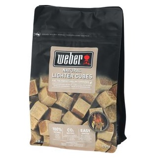 Weber Grillanzünder Natural Lighter Cubes, Anzündwürfel, ökologisch, braun, 48 Stück