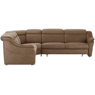 HIMOLLA Eckcouch Leder 2-Sitzer Braun
