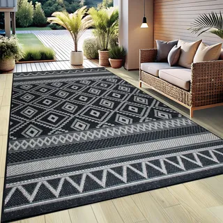 OTTO home Teppich OTTO HOME "Toronto auch als Läufer erhältlich" Gr. 1, schwarz, B:60cm H:3mm L:110cm, Kunstfaser, Teppiche, Teppich, In- und Outdoor geeignet, Sisal-Optik, Wetterfest & UV-beständig, Boho