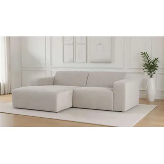 OTTO home Ecksofa Koa, 228 cm, L-Form, Modulsofa in Cord, Chenille, Struktur, Webstoff, Designsofa, weicher Lounge-Sitzkomfort, Welleunterfederung, bodentief beige