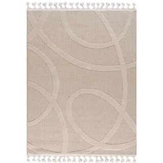 mazovia Designer-Teppich 160 x 230 cm Beige/Weiß