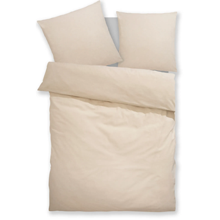 Bettwäsche OTTO HOME "Luisa", beige, B/L: 155cm x 220cm, 1 Stk., 1 Stk., Baumwoll-Leinen Mix, B/L: 80cm x 80cm, 2, Baumwoll-Leinen Mix, Obermaterial: 65% Baumwolle, 35% Leinen, Bettwäsche, Bettwäsche, ab Gr. 135x200, auch in PREMIUM Qualitäten erhältlich, Streifen