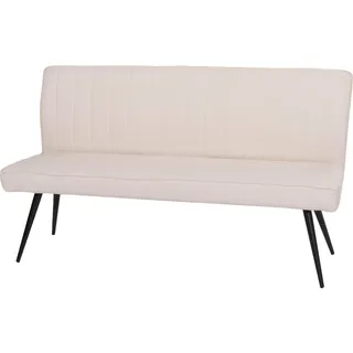 MCW Sitzbank MCW-K16, Esszimmerbank Bank Polsterbank, Rückenlehne Stoff/Textil Bouclé Metall 160cm ~ creme-beige