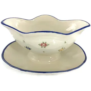 Zeller Keramik Tafelservice Sauciere Petite Rose Saucengefäß Servierware, Keramik blau