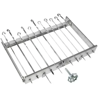 olymp handels gmbh Grillspießdreher für 11 Spieße manuell Edelstahl silber