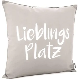 heimtexland ® Outdoorkissen 45x45 Dekokissen Outdoor Garten Lounge Deko Kissen Typ839 Lieblingsplatz Taupe