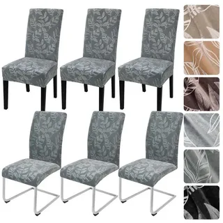 Alishomtll Stuhlhusse Samt Dunkelgrau 6er Set