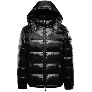 ZLXHFFH Herren Daunenjacke Mit Kapuze - Glänzende Steppjacke, Leichte Übergangsjacke, Warme Winddichte Wasserfeste Daunenjacke für Outdoor Und Casual Style - S