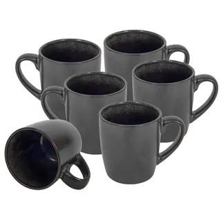Spetebo Kaffeebecher 0,35 l Schwarz 6 St.