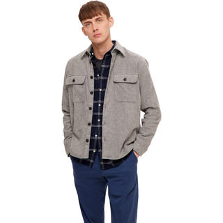 Selected Homme Herren Freizeithemd SLHMASON-TWILL OVERSHIRT Relaxed Fit Grau 16090170 M