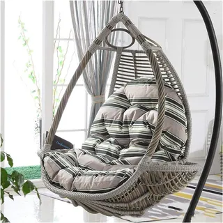 Schaukelstuhl-Kissen für Garten, Terrasse, Rattan-Schaukelstuhl, eiförmiges Hängemattenstuhl-Kissen für Outdoor/Innen-Möbeldekoration, Eierstuhl mit weichem Kissen für Komfort und Stil