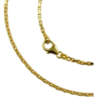Schmuck Krone Goldarmband 1,8mm Armband Ankerkette Armkette aus 14Kt 585 Gold Gelbgold diamantiert 18,5cm, Gold 585