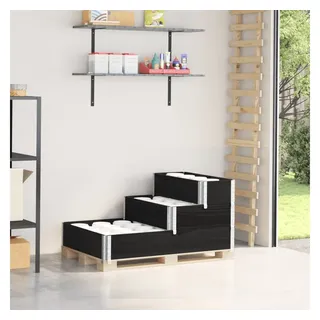 vidaXL Paletten-Aufsatzrahmen 120 x 80 x 60,5 cm Schwarz