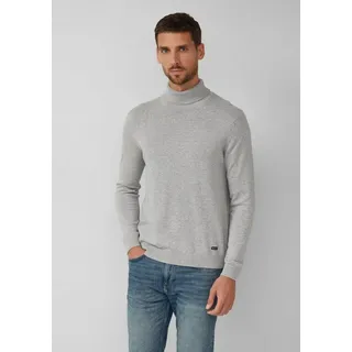 s.Oliver Longpullover Strickpullover Rollkragenpullover aus reiner Baumwolle grau XL (52/54)