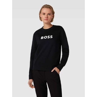 Sweatshirt mit Label-Print Modell 'Elaboss', Black, L