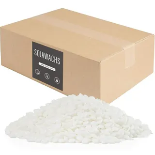 Sojawachs für Kerzen 3kg, Premium Natürliches Kerzenwachs, 100% -Sojawachs für Kerzenherstellung
