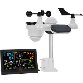 Vevor Wetterstation 7 in 1 7,5" Farbdisplay Drahtlos Schwarz