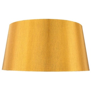 Licht-Erlebnisse Lampenschirm SALAVAN, Stoffschirm für Stehlampe Hängelampe in Gold konisch Ø 60 cm goldfarben