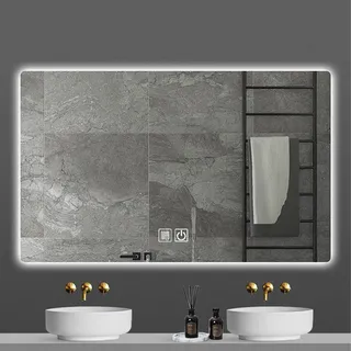 BELVIT LED Spiegel mit Heizfunktion und Touchsteuerung 80x60 cm Badspiegel mit Beleuchtung