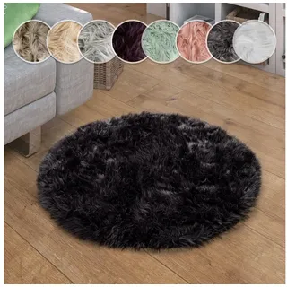 Paco Home Playa 960 Fellteppich Ø 30 cm Höhe 64 mm Schwarz