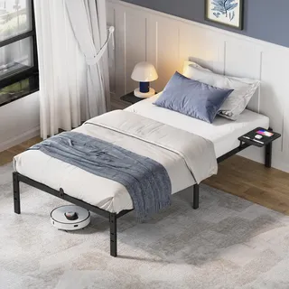VASAGLE Doppelbettgestell 90 x 200 cm Schwarz
