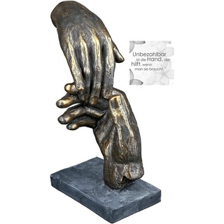 GILDE Dekoobjekt Casablanca Deko Skulptur helfende Hand - aus Poly mit Spruchanhänger G
