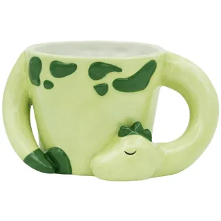 Winkee Dino Tasse Kaffeetasse Teetasse aus Keramik ca. 500 ml | Stylischer 3D-Kaffeebecher in Dinoform, große Tasse für Kaffee und Tee, originelles Geschenk für Tierfans