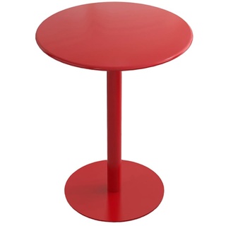 TAUODUYY Kleiner runder Tisch aus Eisen, Kleiner Esstisch for den Innen- und Außenbereich, Kaffeestube/Milchteeladen/Stehtisch, Heimbalkon/Schlafzimmer-Freizeittisch (Color : Red, Size : 60X73CM)